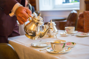 Afternoon tea with english breakfast in a luxury hotel