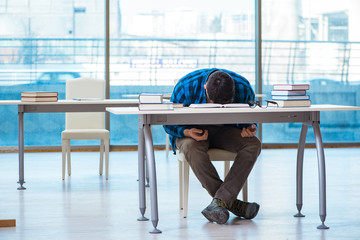 Student during lecture in university