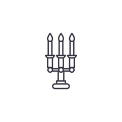 Candelabrum linear icon concept. Candelabrum line vector sign, symbol, illustration.