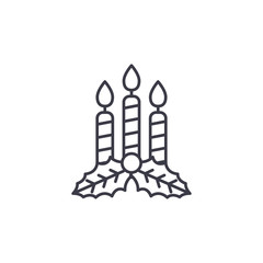 Candles linear icon concept. Candles line vector sign, symbol, illustration.