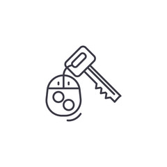 Car keys linear icon concept. Car keys line vector sign, symbol, illustration.