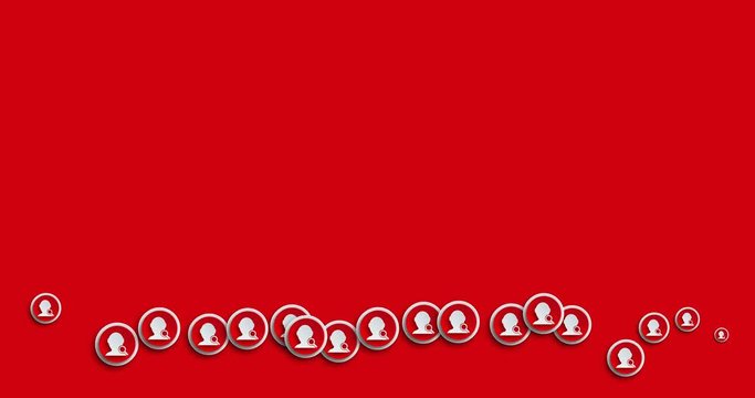 animation modern abstract search friends icons motion background.