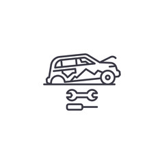 Car repair linear icon concept. Car repair line vector sign, symbol, illustration.