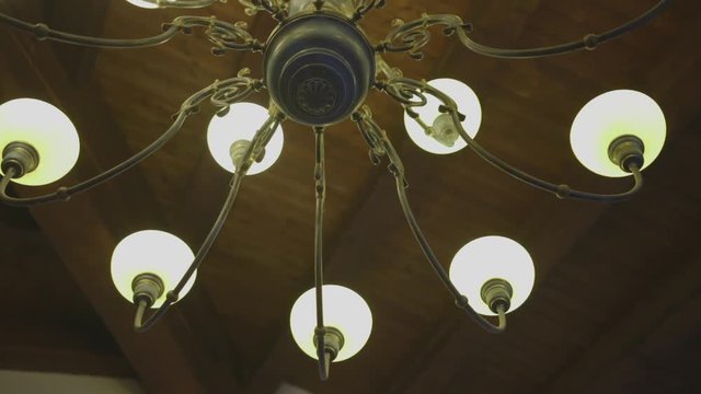 Low angle, illuminated chandelier