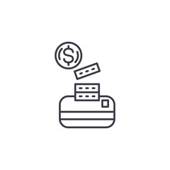 Cash its equivalents linear icon concept. Cash its equivalents line vector sign, symbol, illustration.