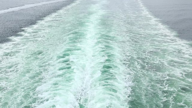 Close-up View of Water Wake of Cruise Liner