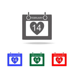 calendar of the day of lovers icon. Elements of Valentine's Day in multi colored icons. Premium quality graphic design icon. Simple icon for websites, web design, mobile app