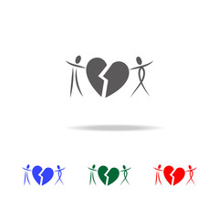 broken heart of lovers icon. Elements of Valentine's Day in multi colored icons. Premium quality graphic design icon. Simple icon for websites, web design, mobile app