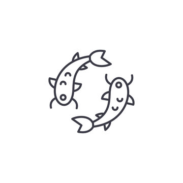 Chinese Fish linear icon concept. Chinese Fish line vector sign, symbol, illustration.