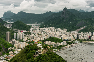 Obraz premium View of Botafogo neighborhood and mountains in Rio de Janeiro, Brazil, in summer