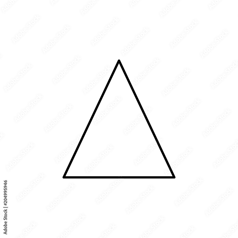 Poster isosceles triangle icon. element of geometric figure for mobile concept and web apps. thin line isos