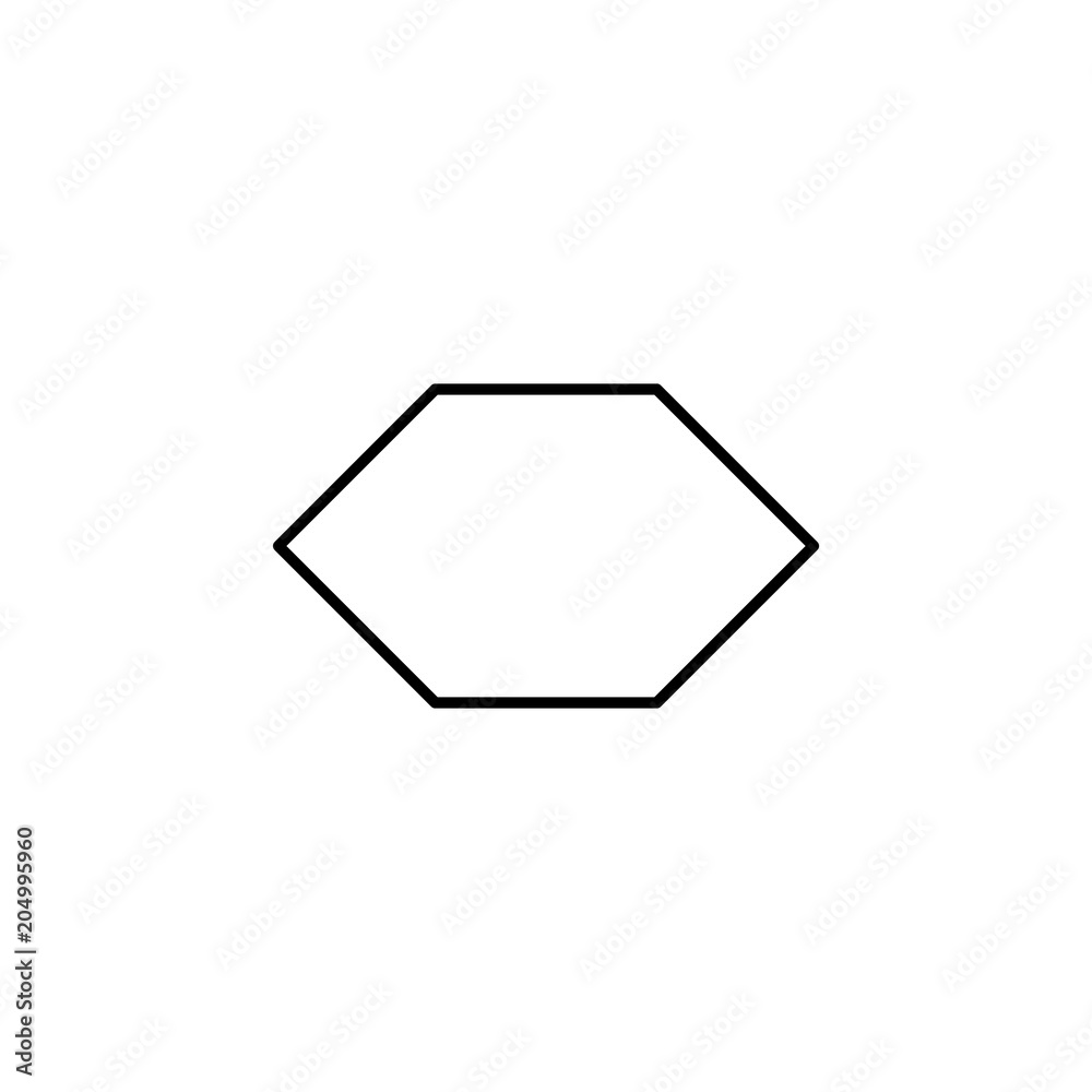 Poster hexagon icon. element of geometric figure for mobile concept and web apps. thin line hexagon icon ca
