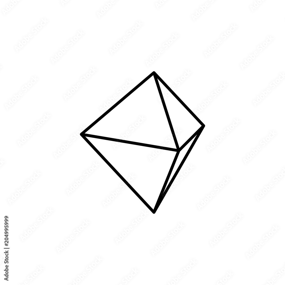 Poster 3d figure icon. element of geometric figure for mobile concept and web apps. thin line 3d figure ico