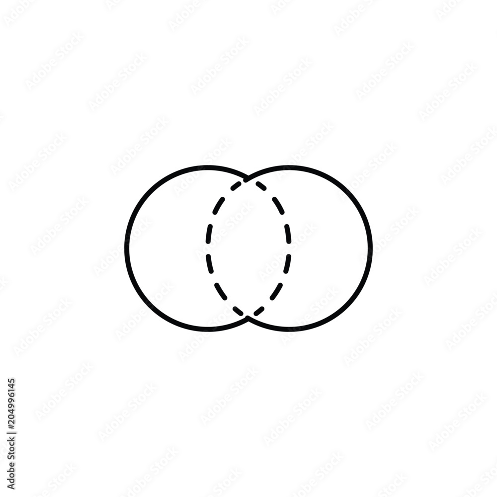 Poster intersecting circles icon. element of geometric figure for mobile concept and web apps. thin line in