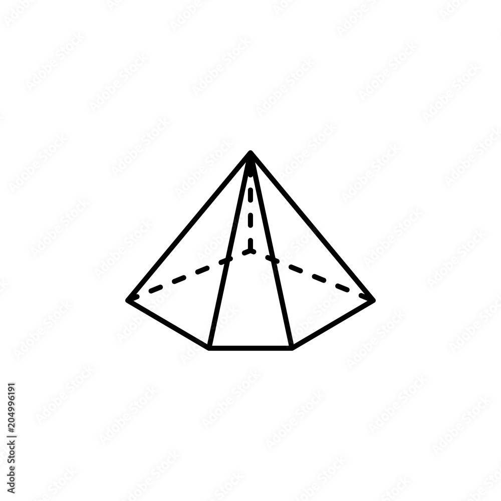Poster 3d triangle with dashed edges icon. element of geometric figure for mobile concept and web apps. thi