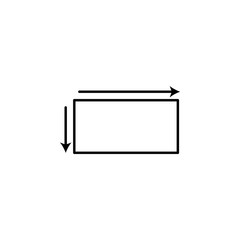 arrows on the sides of the rectangle icon. Element of geometric figure for mobile concept and web apps. Thin line arrows the rectangle icon can be used for web and mobile