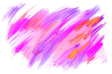 Vector hand drawn brush stains and strokes. Colorful painted background. Oil painting effect backdrop.