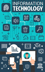 Information technology banner for business concept