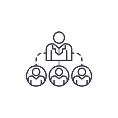 Company structure linear icon concept. Company structure line vector sign, symbol, illustration.