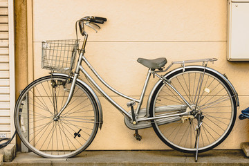 Fototapeta na wymiar Japanese Silver bicycle