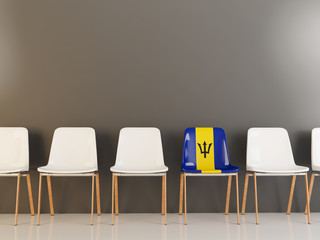 Chair with flag of barbados