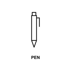 pen icon. Element of simple web icon with name for mobile concept and web apps. Thin line pen icon can be used for web and mobile