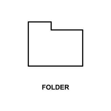 folder icon. Element of simple web icon with name for mobile concept and web apps. Thin line folder icon can be used for web and mobile