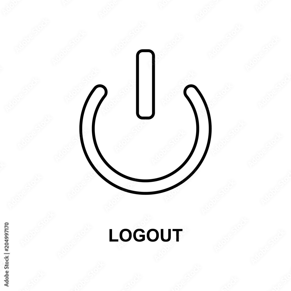 Poster logout sign icon. element of simple web icon with name for mobile concept and web apps. thin line lo