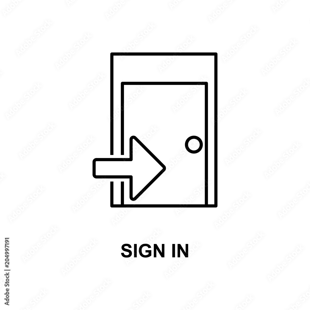 Poster enter sign icon. element of simple web icon with name for mobile concept and web apps. thin line ent