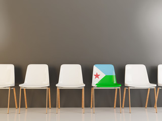 Chair with flag of djibouti