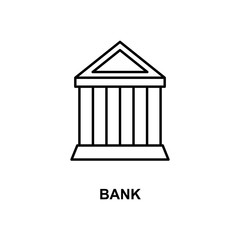 bank icon. Element of simple web icon with name for mobile concept and web apps. Thin line bank icon can be used for web and mobile