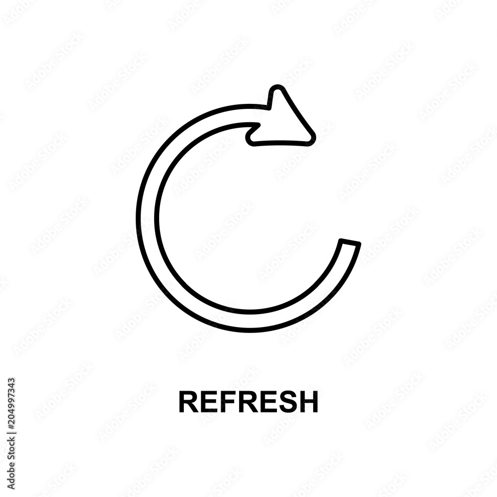 Poster refresh sign icon. element of simple web icon with name for mobile concept and web apps. thin line r
