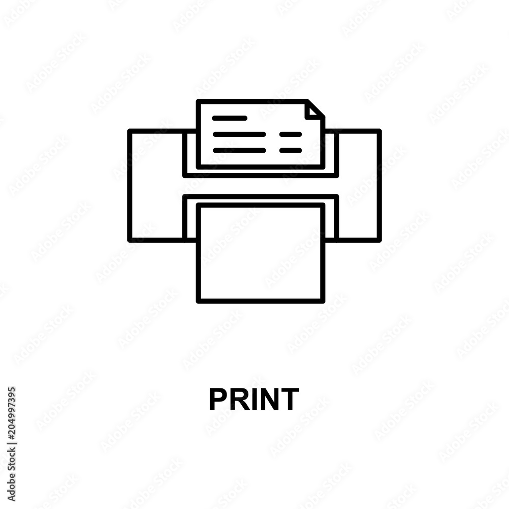 Poster printer icon. element of simple web icon with name for mobile concept and web apps. thin line printe