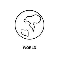 world icon. Element of simple web icon with name for mobile concept and web apps. Thin line world icon can be used for web and mobile