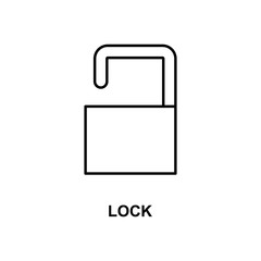 open lock icon. Element of simple web icon with name for mobile concept and web apps. Thin line open lock icon can be used for web and mobile