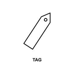 tag icon. Element of simple web icon with name for mobile concept and web apps. Thin line tag icon can be used for web and mobile