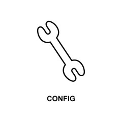 config sign icon. Element of simple web icon with name for mobile concept and web apps. Thin line config sign icon can be used for web and mobile