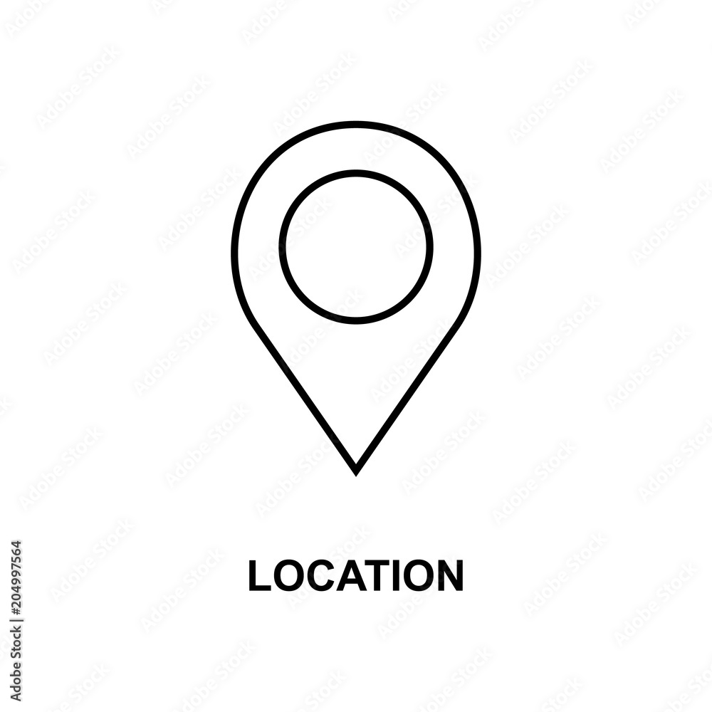 Aufkleber location sign icon. element of simple web icon with name for mobile concept and web apps. thin line 