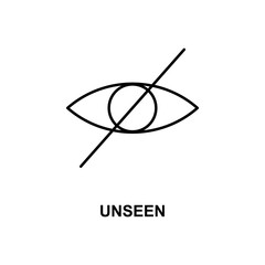 unseen sign icon. Element of simple web icon with name for mobile concept and web apps. Thin line unseen sign icon can be used for web and mobile