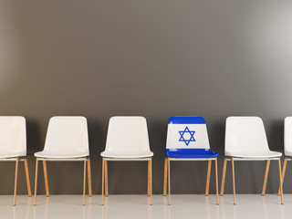 Chair with flag of israel