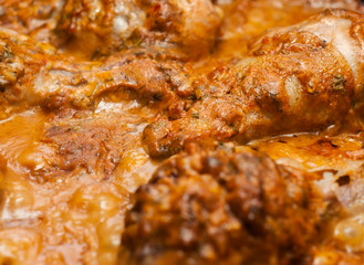 Background of fried jellied meat