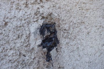 The image of the wall, plastered for use as a background