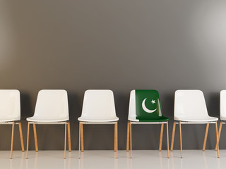 Chair with flag of pakistan