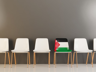 Chair with flag of palestinian territory