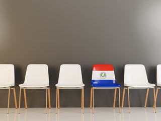 Chair with flag of paraguay