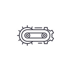 Conveyor automatization linear icon concept. Conveyor automatization line vector sign, symbol, illustration.