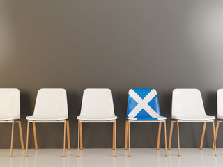 Chair with flag of scotland