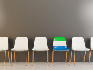 Chair with flag of sierra leone
