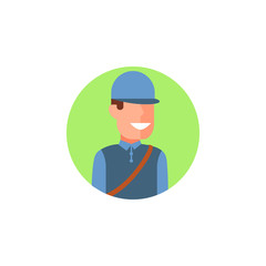 colored avatar of postman icon. Element of colored people profession icon for mobile concept and web apps. Detailed colored avatar of postman icon can be used for web and mobile