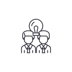 Cooperative work linear icon concept. Cooperative work line vector sign, symbol, illustration.